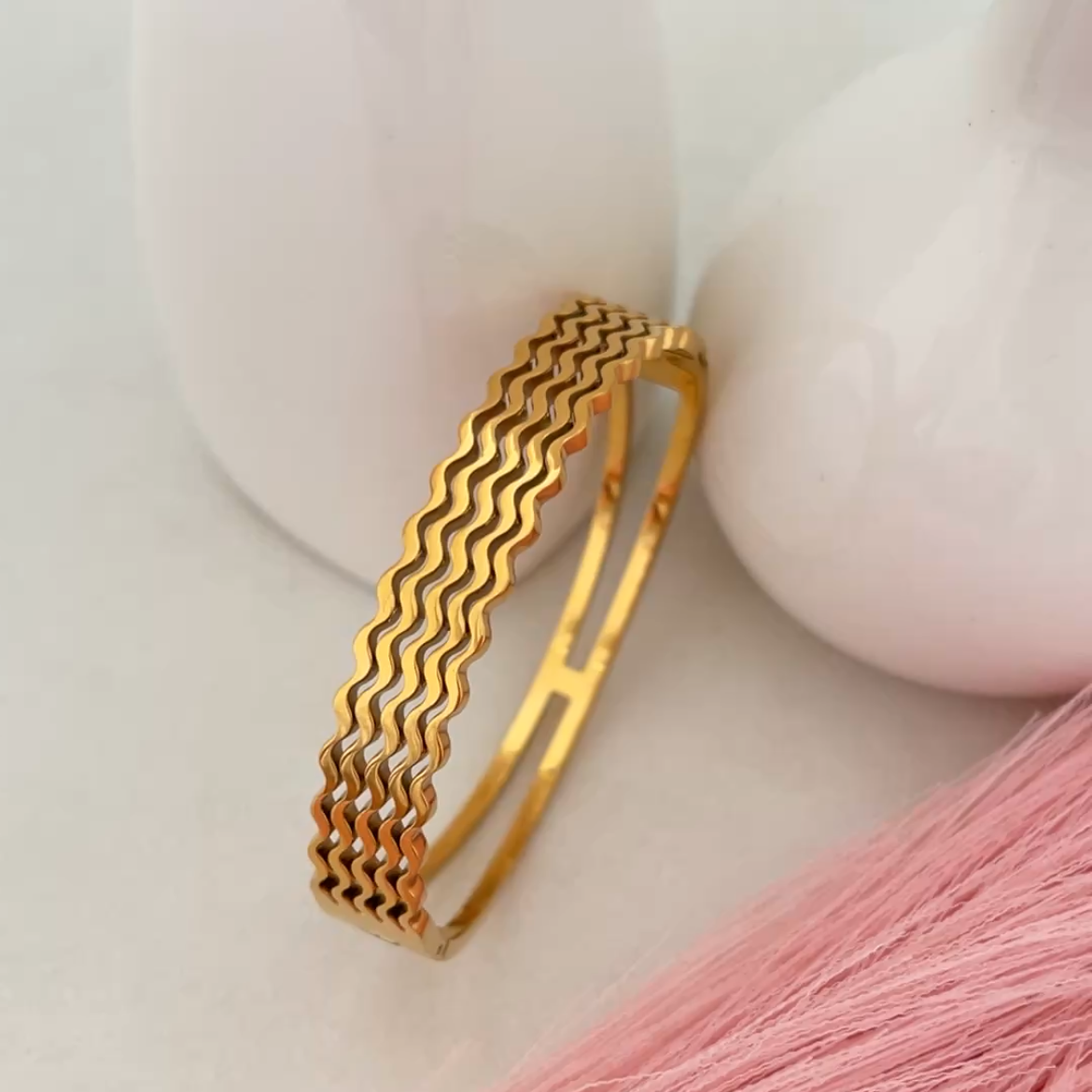 Golden Aura Bangle Bracelet