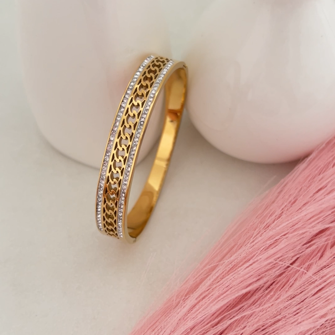 Studded Link Glow Bangle Bracelet