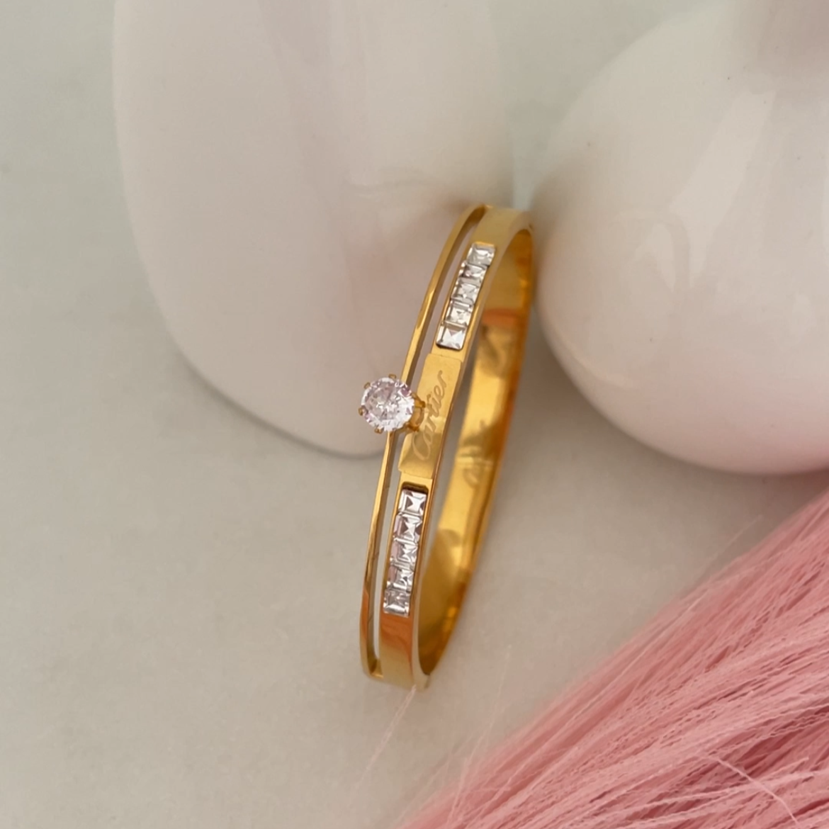 Luxe Gem Glow Bangle Bracelet