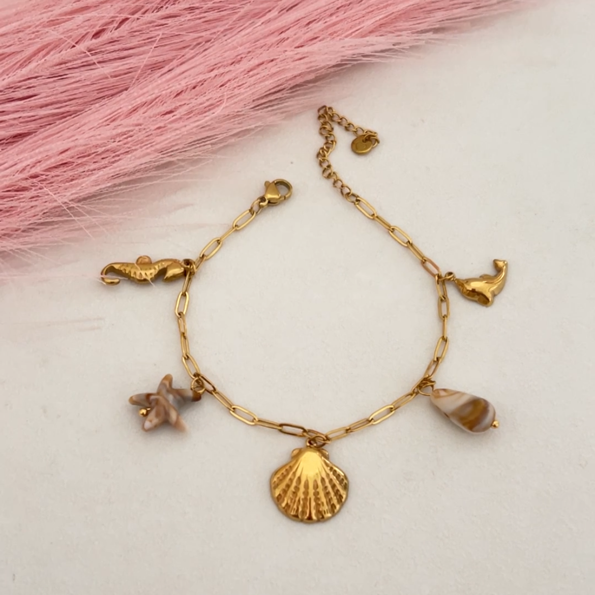 Shell & Star Charm Bracelet