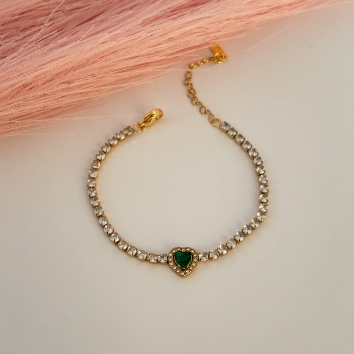 Emerald Heart Chain Bracelet