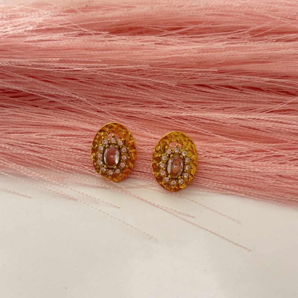 White Glow Stud Earings