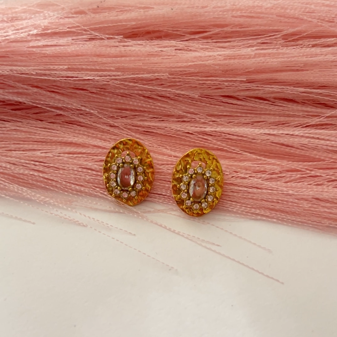 White Glow Stud Earings