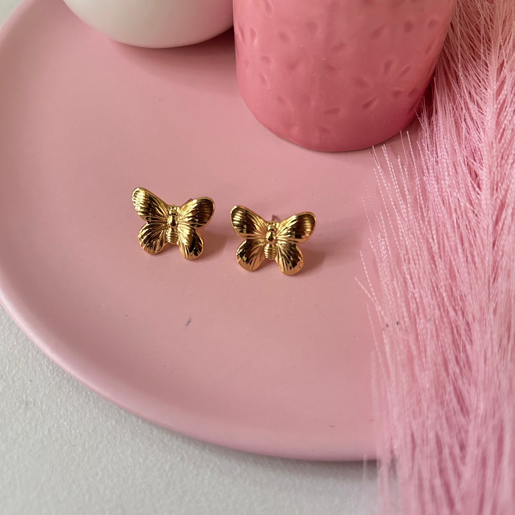 Butterfly stud earings