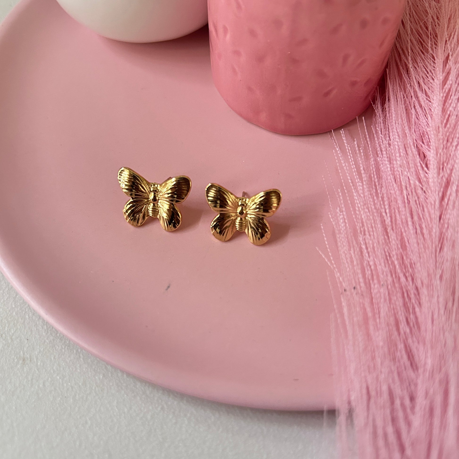 Butterfly stud earings