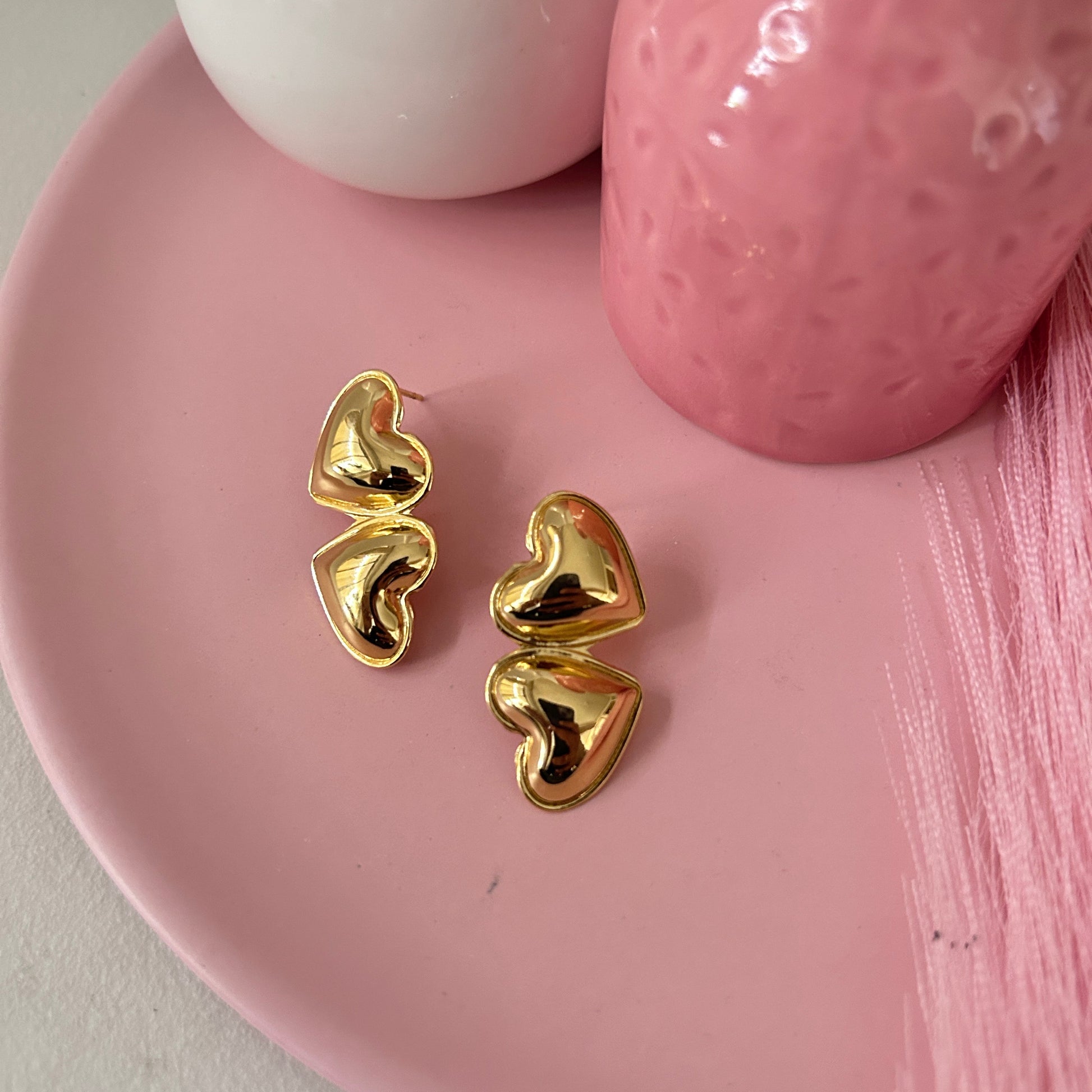 Double heart earings