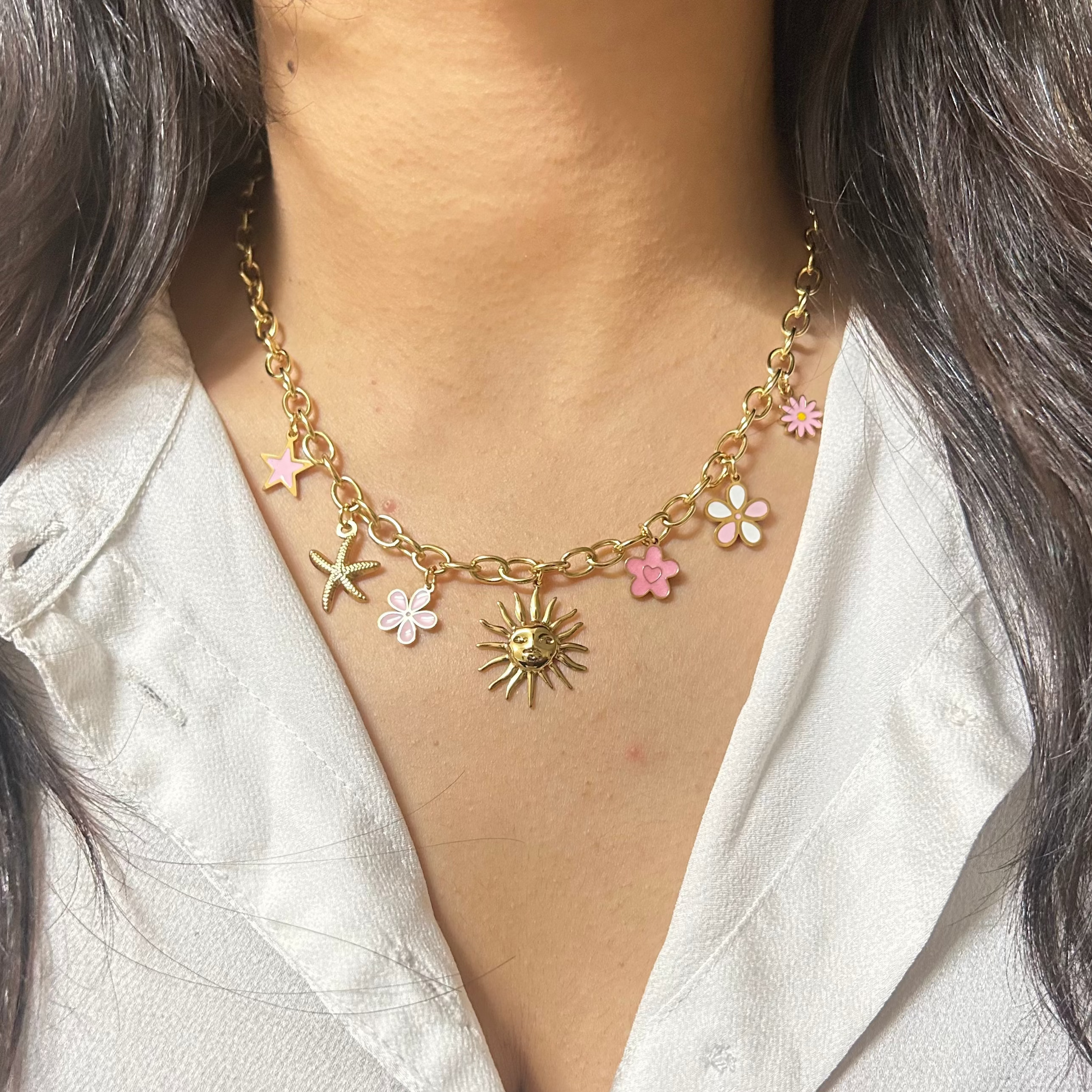 Celestial Bloom Charm Necklace