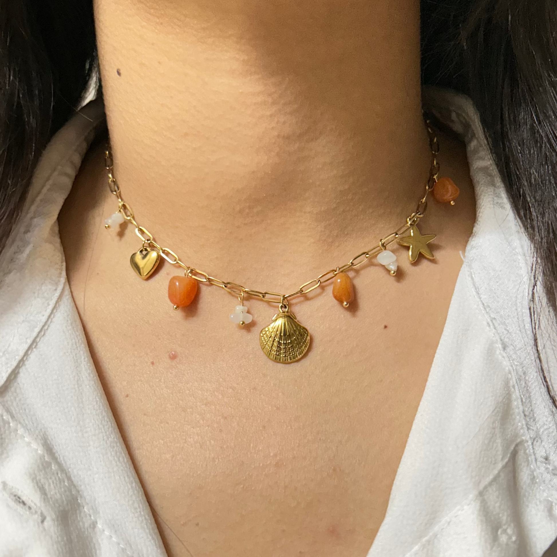 Sunset Shell Charm Necklace