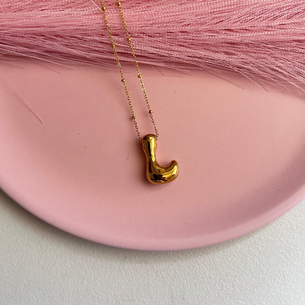 Bubble Initial L Necklace