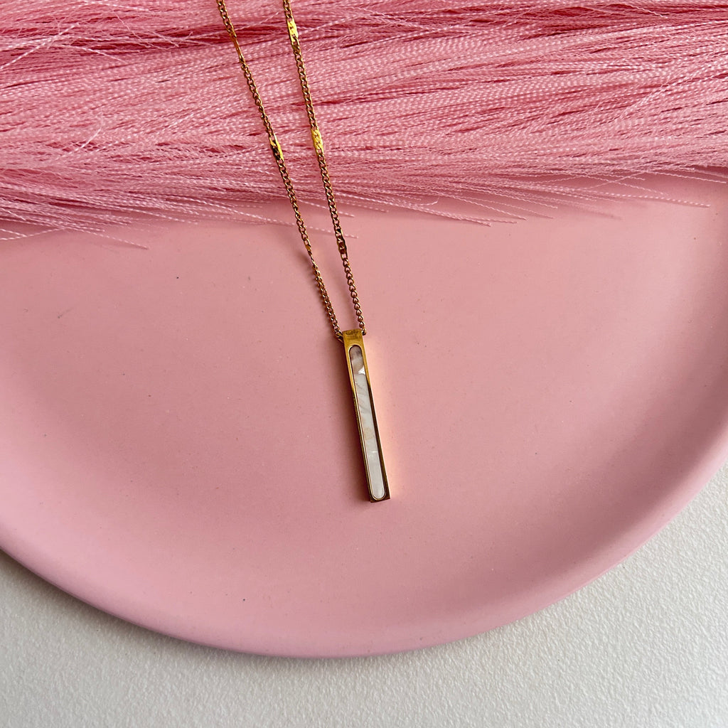 White Long Rod Necklace