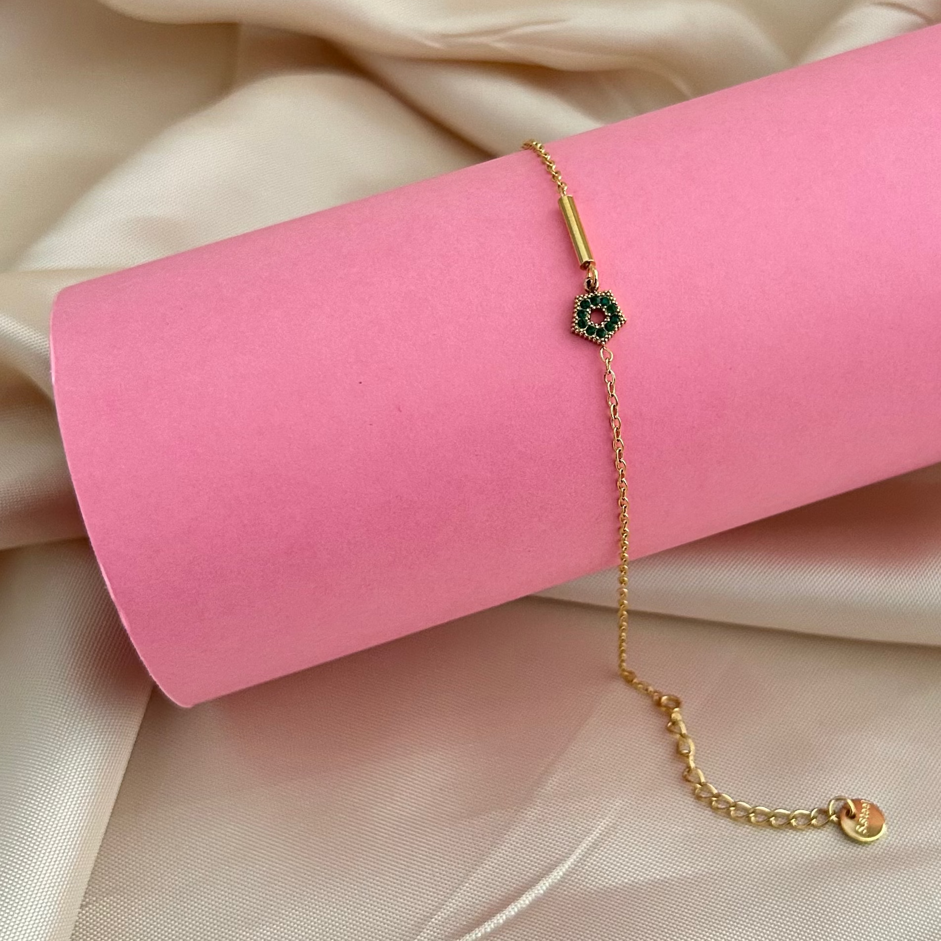 Emerald Eye Charm Bracelet