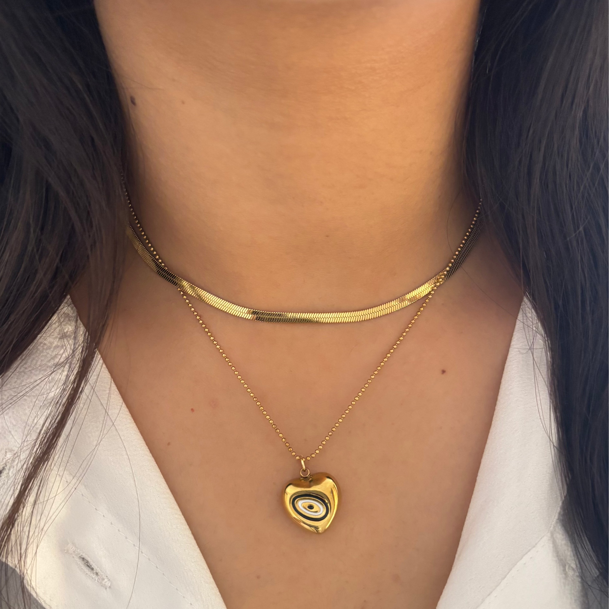 Modern Heart Swirl Pendant Necklace