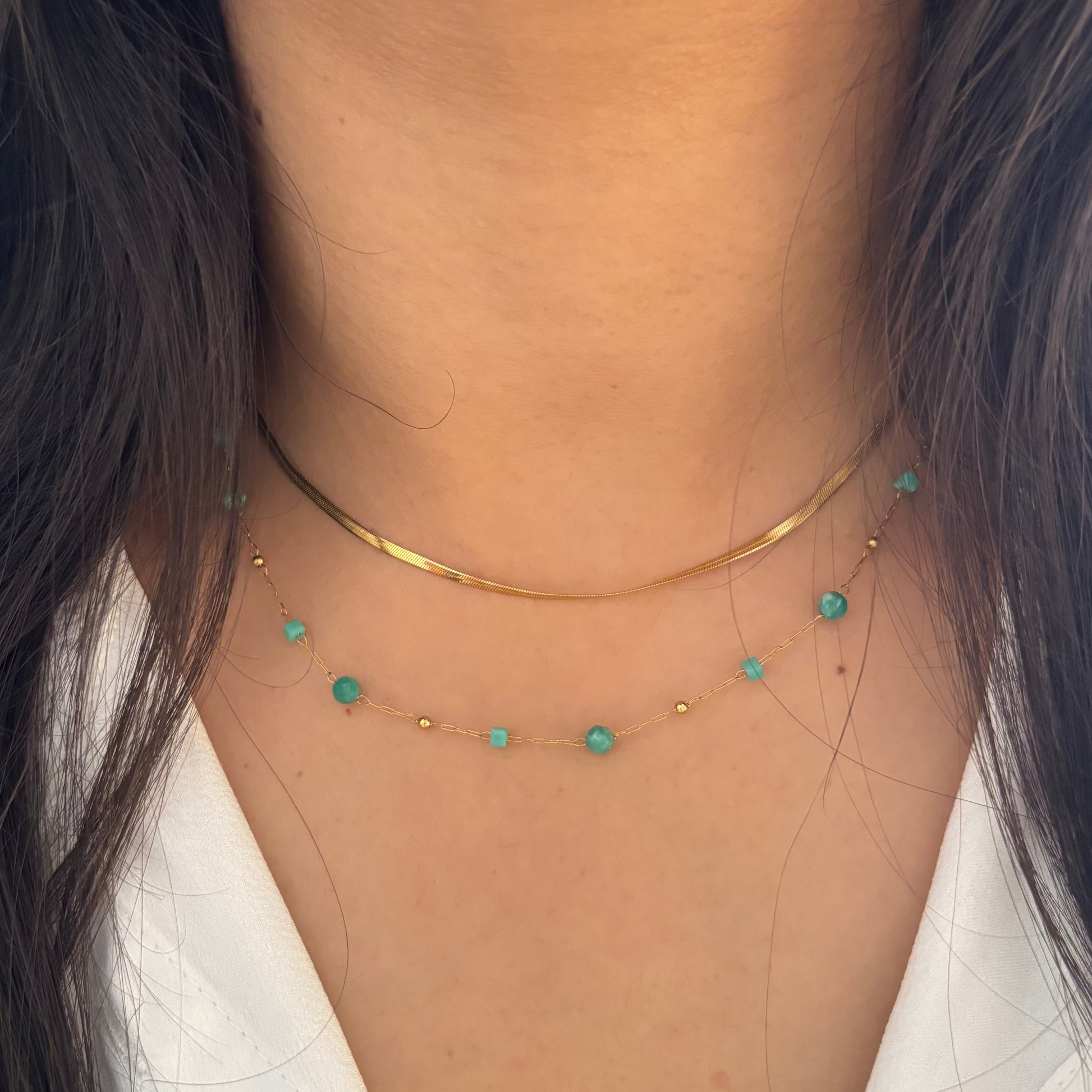 Turquoise Beaded Dual Layer Necklace