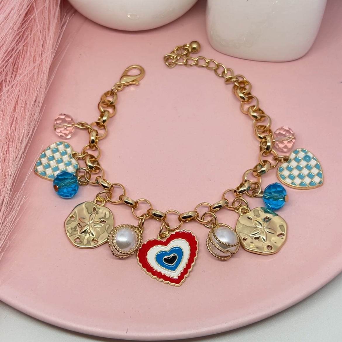 Multiple Heart Charms Bracelet