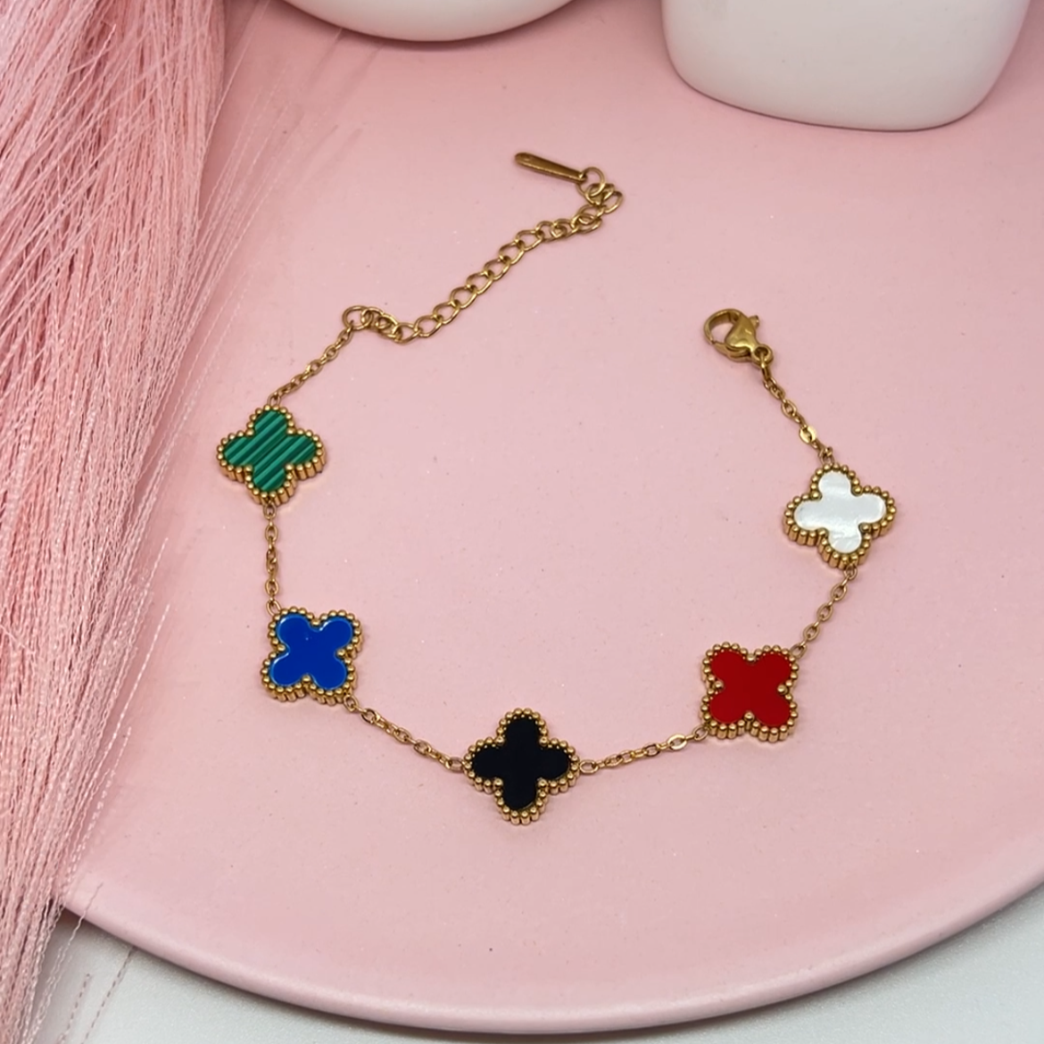 Multicolor Clover Bracelet
