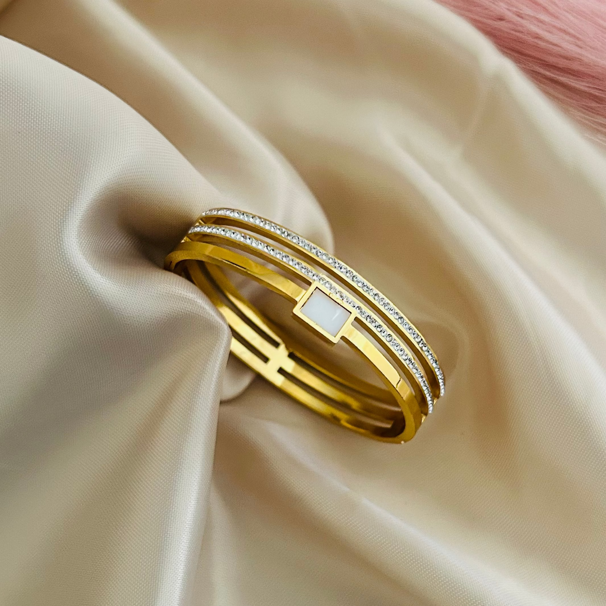 Modern Square Accent Bangle Bracelet