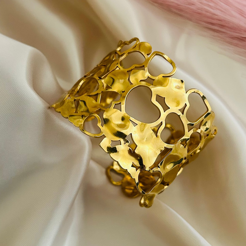 Adjustable Hollow Hearts Cuff Bracelet