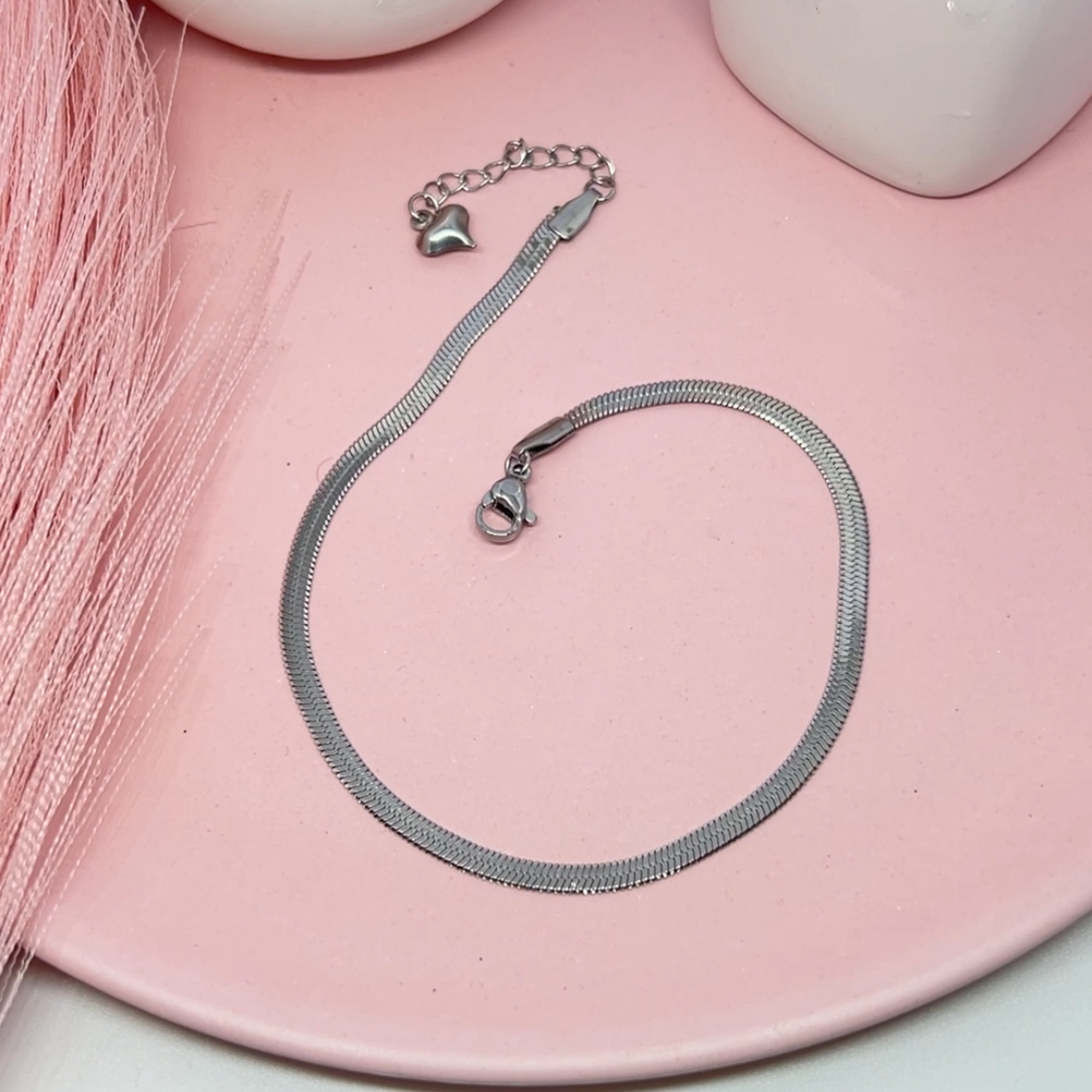 Silver Snake Anklet