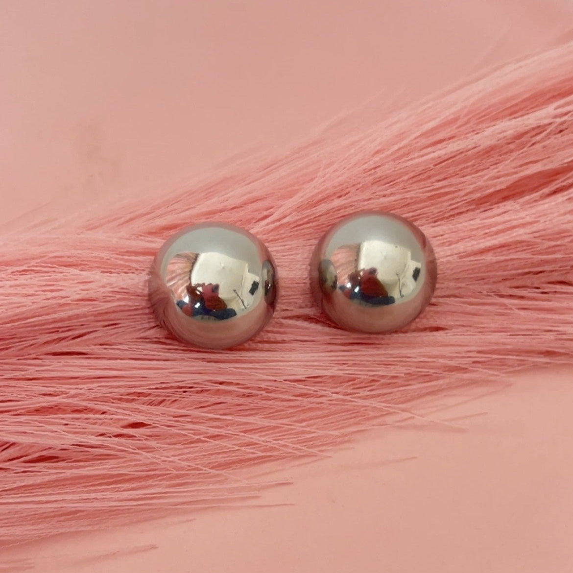 Silver Sphere Studs