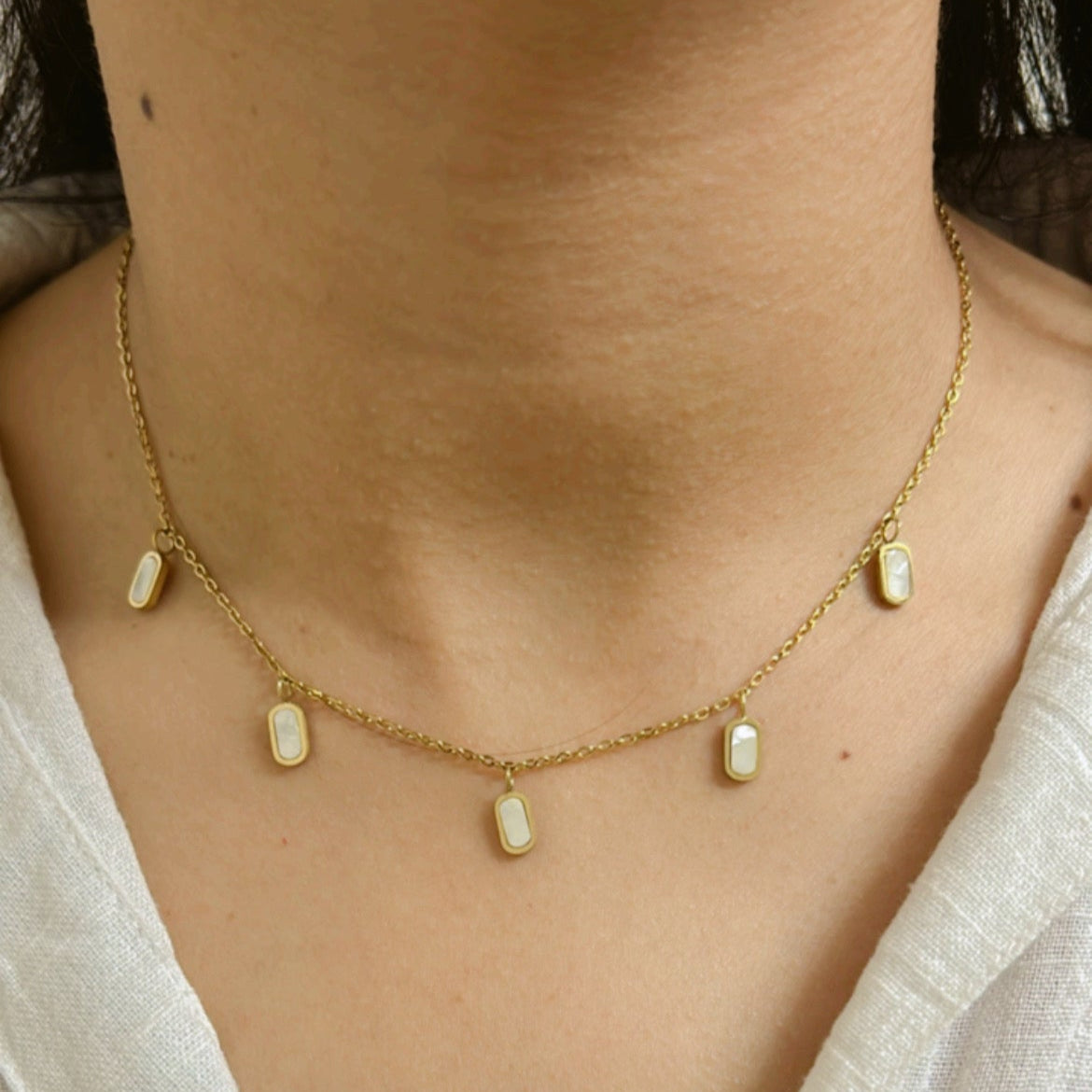 MotherPearl Charms Necklace