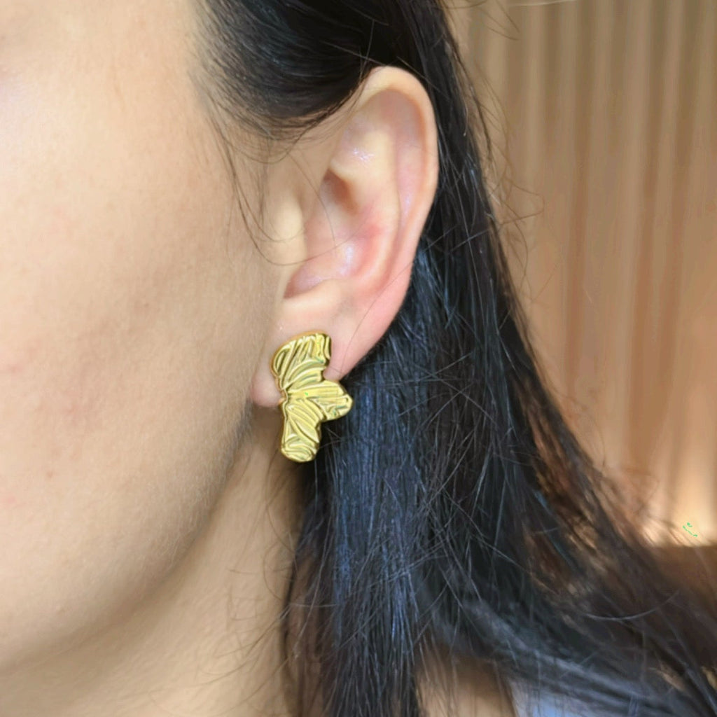 Half and half flower earings