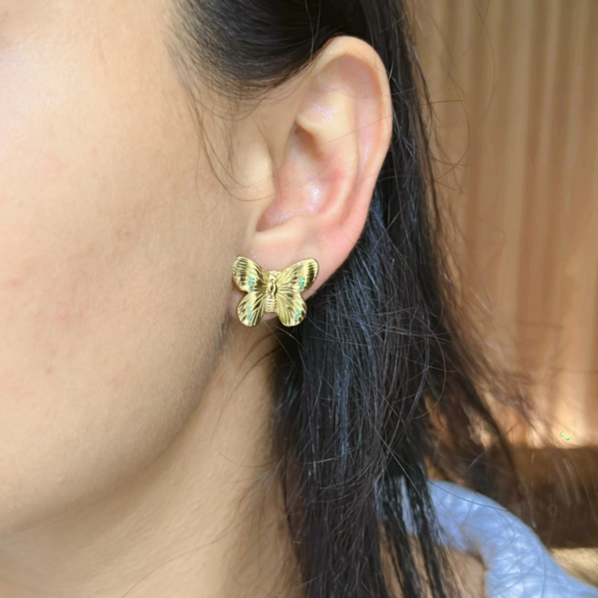 Butterfly stud earings